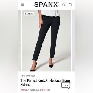 NWT Spanx Perfect Pant in Black - Petite Small